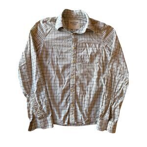Abercrombie & Fitch Muscle Cream Blue Tattersall Plaid M Button Down Shirt